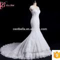 2017 Latest Design Trumpet Mermaid Wedding Dress Lace Beaded Long Tail